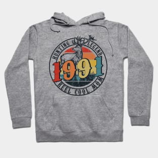 Funny Reel Cool Mom Hunting 1991 Lengend Father's Day Gift Hoodie